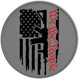 WE THE PEOPLE AMERICAN FLAG 2ND AMENDMENT SILVER CARBON FIBER TIRE COVER