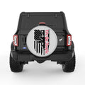 WE THE PEOPLE AMERICAN FLAG 2ND AMENDMENT SILVER CARBON FIBER TIRE COVER