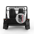 WE THE PEOPLE AMERICAN FLAG 2ND AMENDMENT SILVER CARBON FIBER TIRE COVER FOR MOKE
