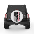 WE THE PEOPLE AMERICAN FLAG 2ND AMENDMENT PEARL  WHITE CARBON FIBER TIRE COVER