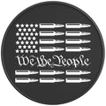 WE THE PEOPLE AMERICAN FLAG WITH BULLETS BLACK CARBON FIBER TIRE COVER