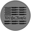 WE THE PEOPLE AMERICAN FLAG WITH BULLETS SILVER CARBON FIBER TIRE COVER