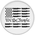WE THE PEOPLE AMERICAN FLAG WITH BULLETS WHITE TIRE COVER