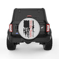 WE THE PEOPLE AMERICAN FLAG WITH GUNS SILVER CARBON FIBER TIRE COVER