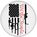 WE THE PEOPLE AMERICAN FLAG WITH GUNS WHITE TIRE COVER