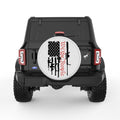 WE THE PEOPLE AMERICAN FLAG WITH GUNS PEARL  WHITE CARBON FIBER TIRE COVER