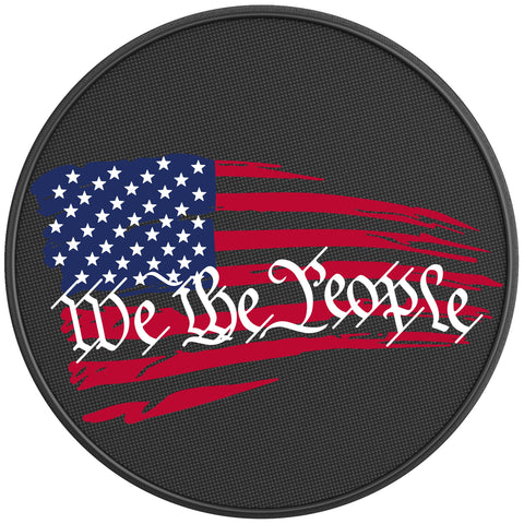 WE THE PEOPLE BLACK CARBON FIBER TIRE COVER