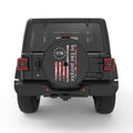 WE THE PEOPLE DISTRESSED AMERICAN FLAG 1776 BLACK CARBON FIBER TIRE COVER