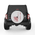 WE THE PEOPLE DISTRESSED AMERICAN FLAG 1776 SILVER CARBON FIBER TIRE COVER