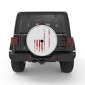 WE THE PEOPLE DISTRESSED AMERICAN FLAG 1776 SILVER CARBON FIBER TIRE COVER
