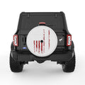 WE THE PEOPLE DISTRESSED AMERICAN FLAG 1776 PEARL  WHITE CARBON FIBER TIRE COVER