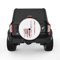 WE THE PEOPLE DISTRESSED AMERICAN FLAG 1776 WHITE TIRE COVER