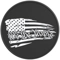 WE THE PEOPLE DISTRESSED FLAG PEARL  WHITE CARBON FIBER TIRE COVER