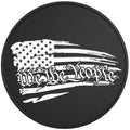 WE THE PEOPLE DISTRESSED FLAG BLACK TIRE COVER