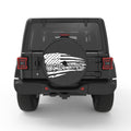WE THE PEOPLE DISTRESSED FLAG BLACK CARBON FIBER TIRE COVER