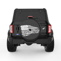 WE THE PEOPLE DISTRESSED FLAG BLACK TIRE COVER