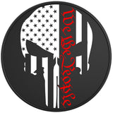 WE THE PEOPLE PUNISHER SKULL BLACK TIRE COVER