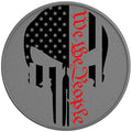 WE THE PEOPLE PUNISHER SKULL SILVER CARBON FIBER TIRE COVER