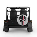 WE THE PEOPLE PUNISHER SKULL SILVER CARBON FIBER TIRE COVER FOR MOKE