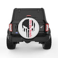 WE THE PEOPLE PUNISHER SKULL PEARL  WHITE CARBON FIBER TIRE COVER