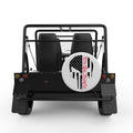 WE THE PEOPLE PUNISHER SKULL WHITE CARBON FIBER TIRE COVER FOR MOKE