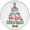 WE WOOF YOU A MERRY CHRISTMAS WHITE TIRE COVER