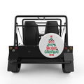 WE WOOF YOU A MERRY CHRISTMAS WHITE CARBON FIBER TIRE COVER FOR MOKE