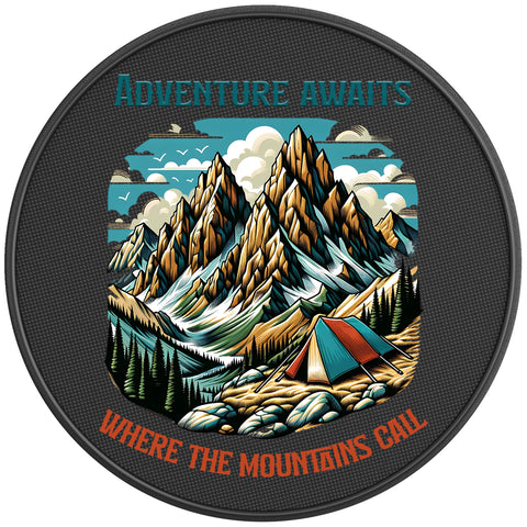 WHERE THE MOUNTAINS CALL PEARL  WHITE CARBON FIBER TIRE COVER