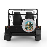 WHERE THE MOUNTAINS CALL SILVER CARBON FIBER TIRE COVER FOR MOKE