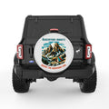 WHERE THE MOUNTAINS CALL PEARL  WHITE CARBON FIBER TIRE COVER
