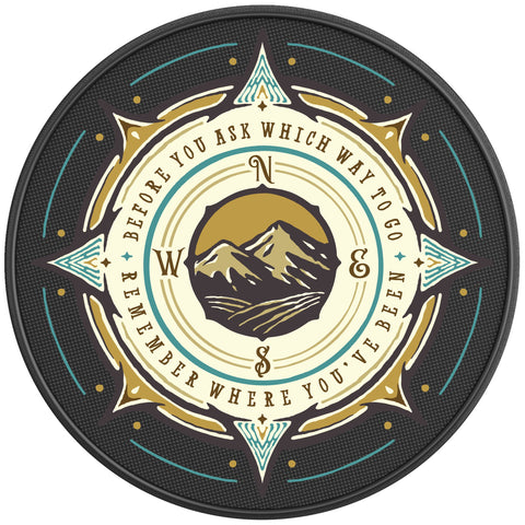 WHICH WAY TO GO COMPASS PEARL  WHITE CARBON FIBER TIRE COVER