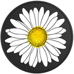 WHITE DAISY BLACK TIRE COVER