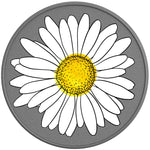 WHITE DAISY SILVER CARBON FIBER TIRE COVER