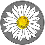 WHITE DAISY SILVER CARBON FIBER TIRE COVER