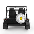 WHITE DAISY SILVER CARBON FIBER TIRE COVER FOR MOKE