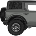 WHITE TOPOGRAPHIC MAP QUARTER WINDOW DECAL FITS 2021+ FORD BRONCO 4 DOOR HARD TOP