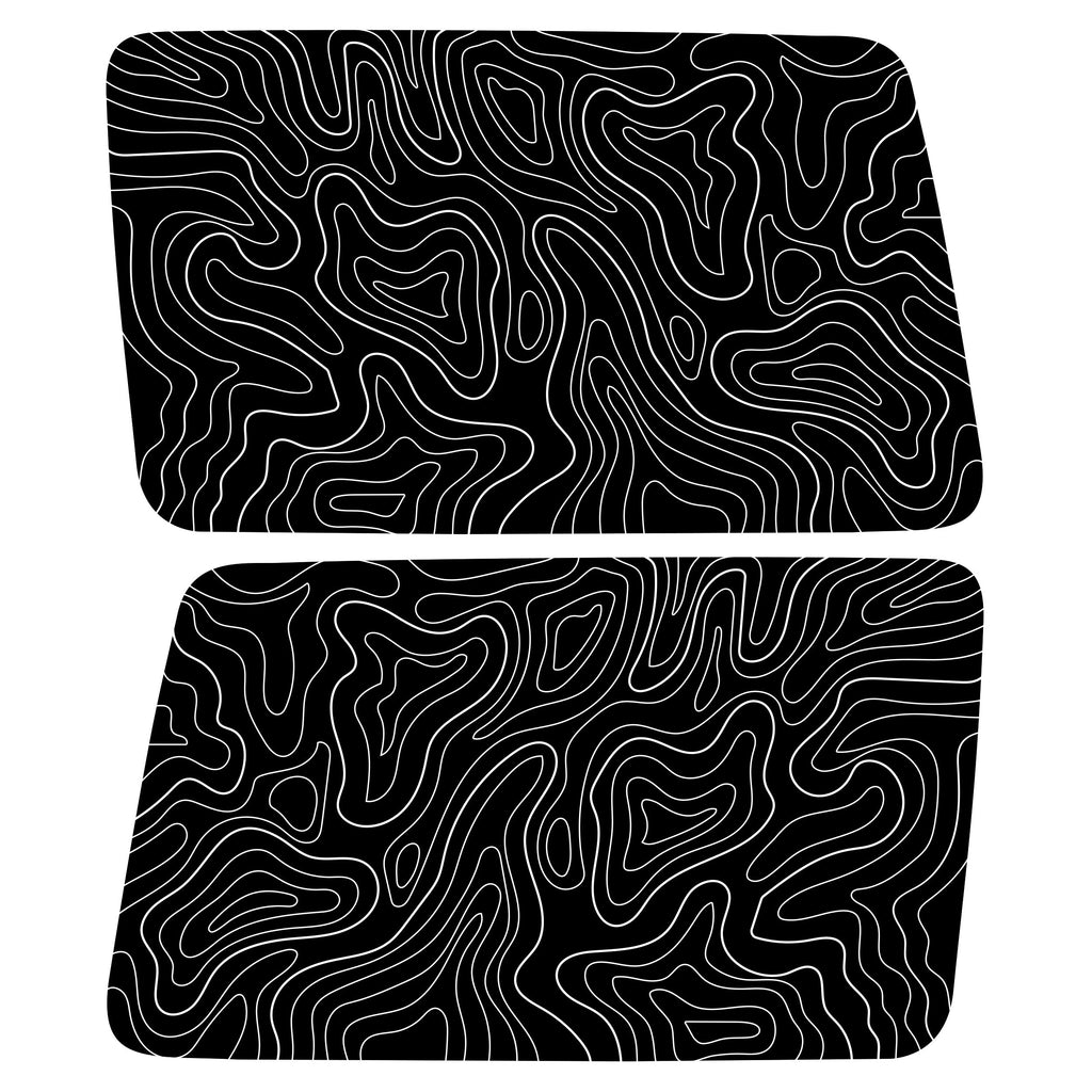 White Topographic Map Quarter Window Decal For Jeep Wrangler Hard Top ...