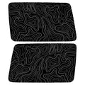WHITE TOPOGRAPHIC MAP QUARTER WINDOW DRIVER & PASSENGER DECALS