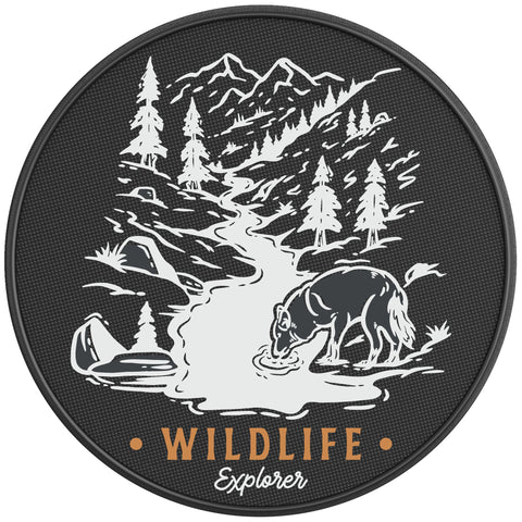 WILDLIFE EXPLORER PEARL  WHITE CARBON FIBER TIRE COVER