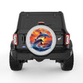 WILD DOLPHINS SILVER CARBON FIBER TIRE COVER