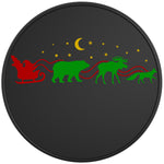 WILD FOREST SANTA SLEIGH BLACK TIRE COVER