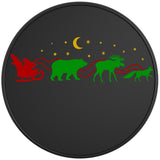 WILD FOREST SANTA SLEIGH BLACK TIRE COVER