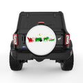 WILD FOREST SANTA SLEIGH WHITE TIRE COVER