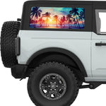 WINDY PALM BEACH SUNSET QUARTER WINDOW DECAL FITS 2021+ FORD BRONCO 2 DOOR HARD TOP