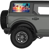 WINDY PALM BEACH SUNSET QUARTER WINDOW DECAL FITS 2021+ FORD BRONCO 4 DOOR HARD TOP