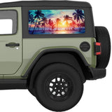 WINDY PALM BEACH SUNSET QUARTER WINDOW DECAL FITS 2018+ JEEP WRANGLER 2 DOOR HARD TOP JL