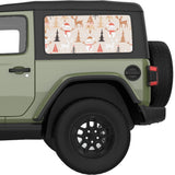 WINTER CHRISTMAS FOREST QUARTER WINDOW DECAL FITS 2018+ JEEP WRANGLER 2 DOOR HARD TOP JL