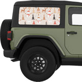 WINTER CHRISTMAS FOREST QUARTER WINDOW DECAL FITS 2011-2018 JEEP WRANGLER 2 DOOR HARD TOP JK