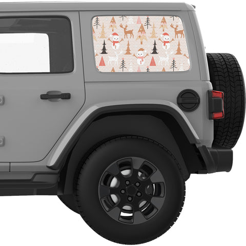 WINTER CHRISTMAS FOREST QUARTER WINDOW DECAL FITS 2018+ JEEP WRANGLER 4 DOOR HARD TOP JLU
