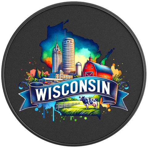 WISCONSIN BLACK CARBON FIBER TIRE COVER
